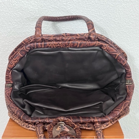 Vintage Southwestern Western Tribal Boho Cowgirl Ranch Rodeo Leather Handbag - Picture 6 of 9